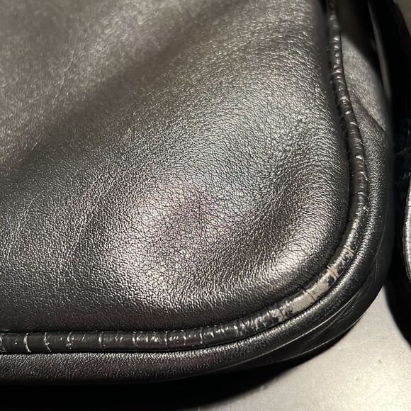 Brahmin Vintage Black Leather Crossbody Handbag Purse - Picture 14 of 14